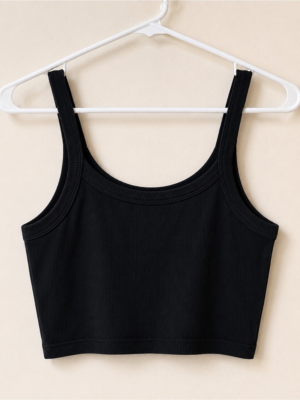 Under Armour Black Ribbed Cropped Tank Top Fitted Medium - Picture 3 of 7